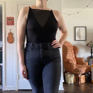 H&M top with sheer deep v